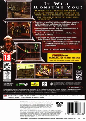 Mortal Kombat - Deception box cover back